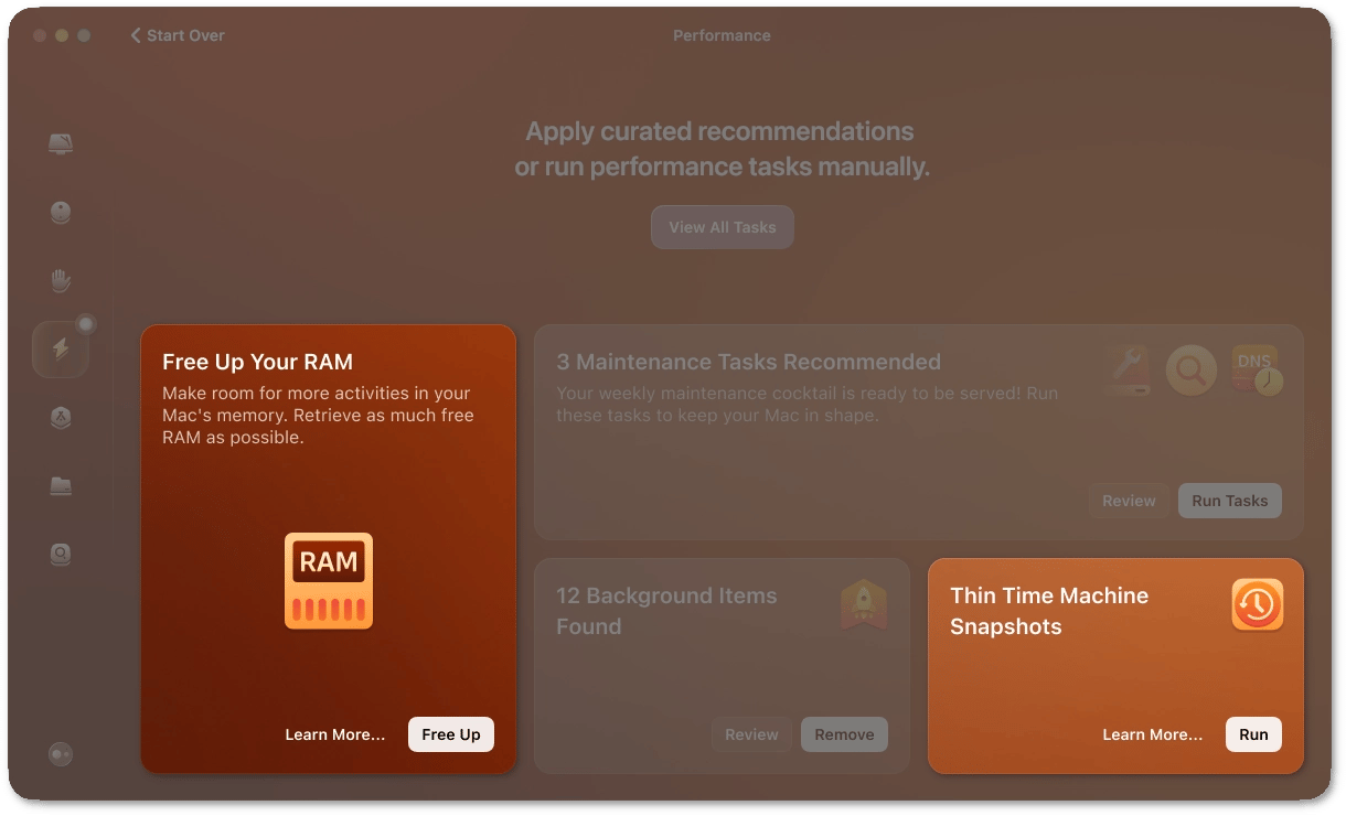 Suggested maintenance tasks
