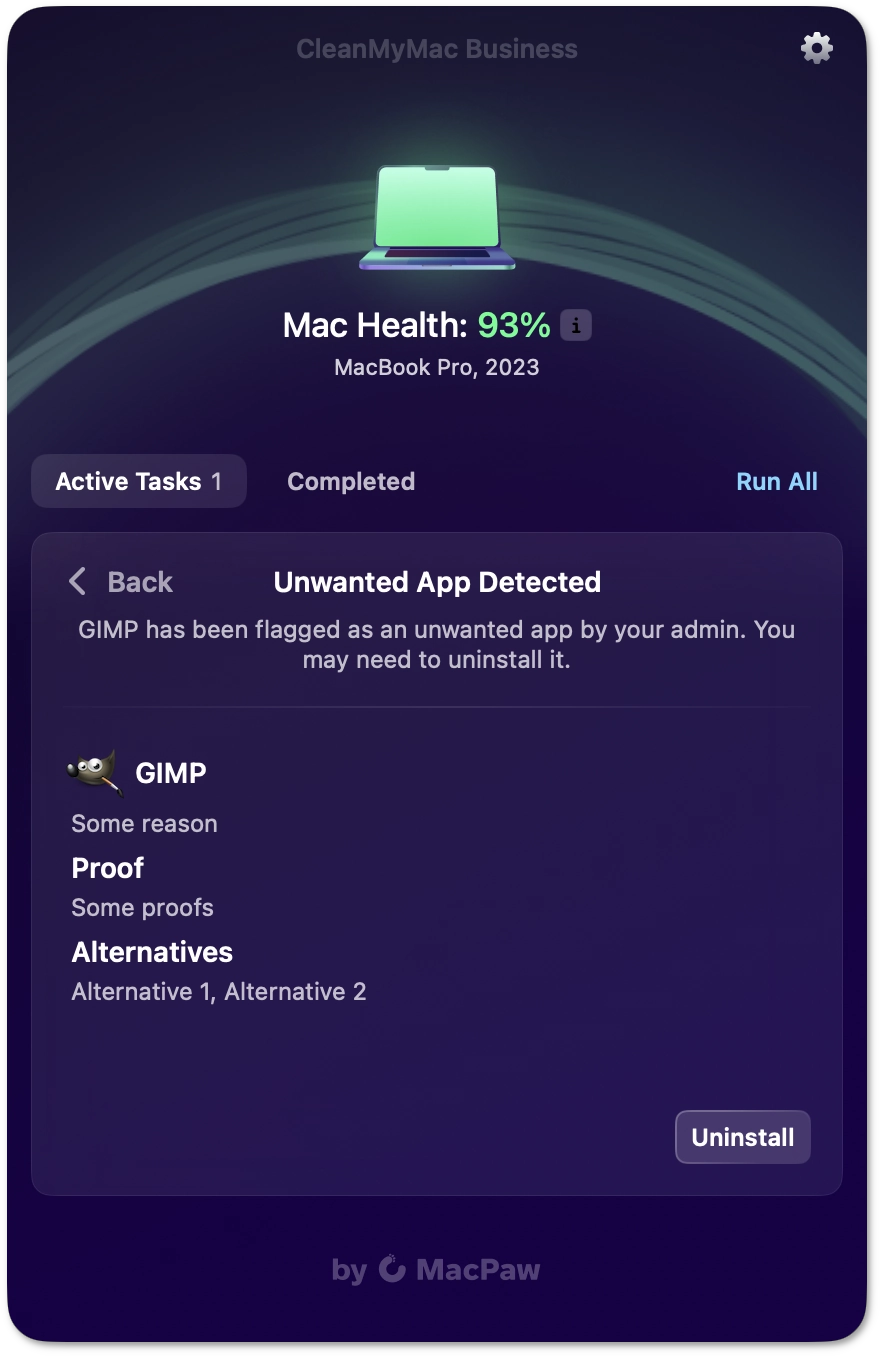 Unwanted app details