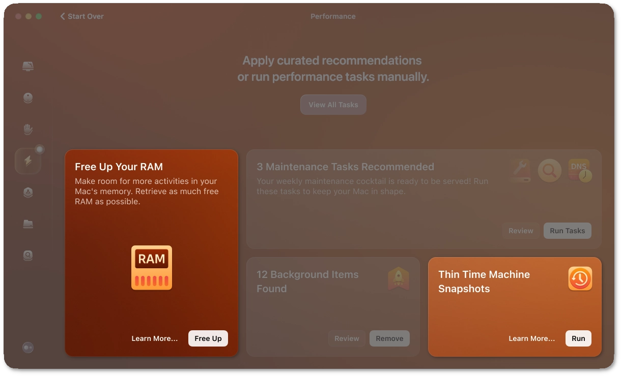 Suggested maintenance tasks